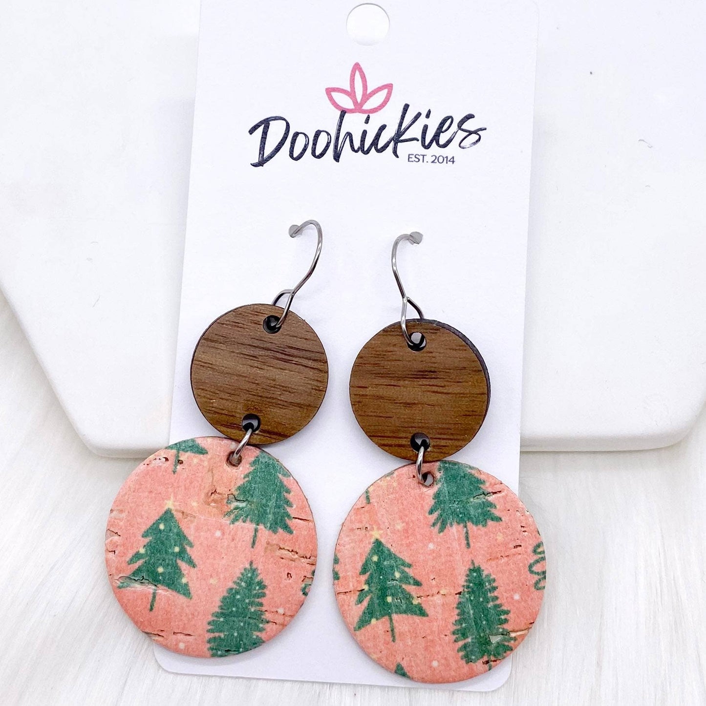 Peachy Keen | Christmas Tree Earrings